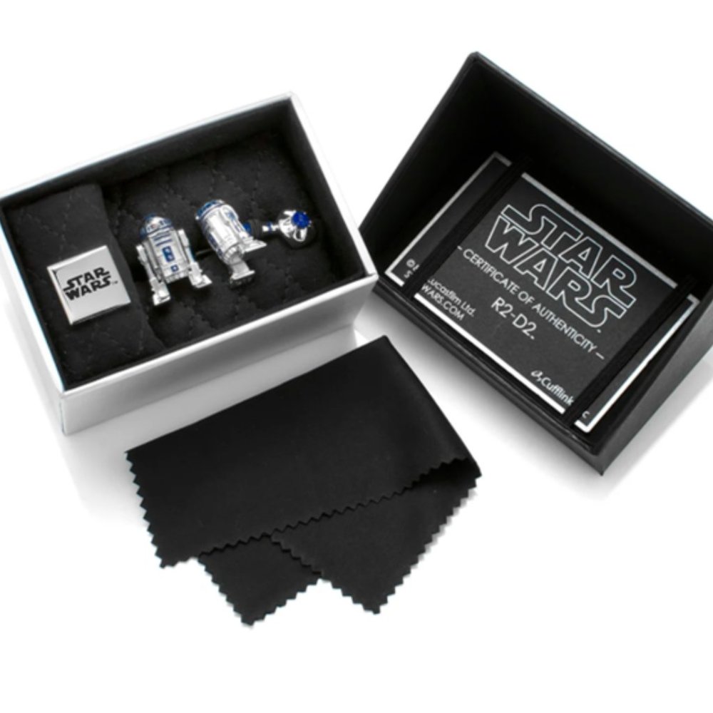 Neiman Marcus - Star Wars R2-D2 Sterling Silver Cuff Links - NWT ($495 in store) - Picture 6 of 16